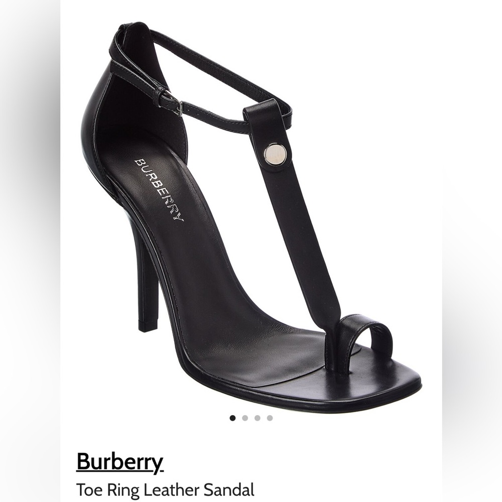 Burberry Stefanie Toe Ring Leather Heel Sandal SZ 39 NEW
